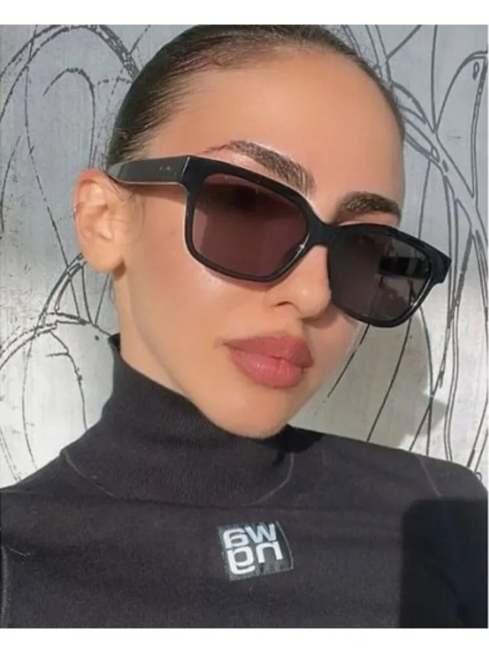 Gucci GG1716S 002 Sunglasses Havana Square Frame, Brown Lenses